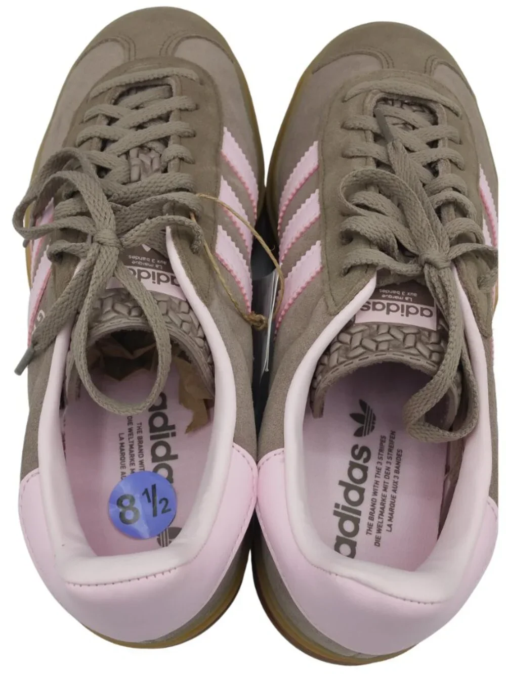 adidas Gazelle Bold Platform Sneakers Trace Brown Clear Pink Women's 8.5 - NWOB
